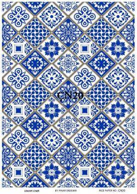 Karo Çini Desenli Pirinç Dekopaj Model: ÇN20 - 1