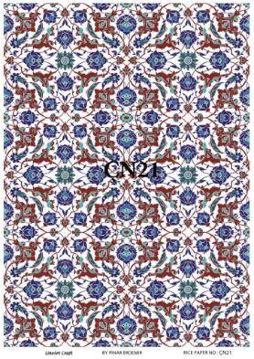 Karo Çini Desenli Pirinç Dekopaj Model: ÇN21 - 1