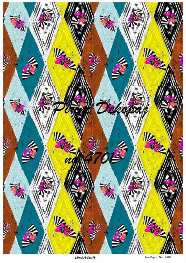 Karolu Karışık Desenli Pirinç Dekopaj Model : 4701 - 1