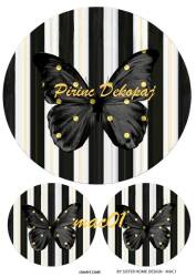 Karolu Kelebek Desenli Pirinç Dekopaj Model : mac01 - Line Art