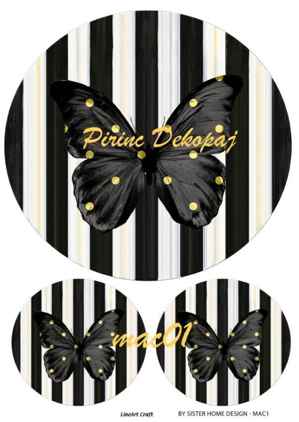 Karolu Kelebek Desenli Pirinç Dekopaj Model : mac01 - 1