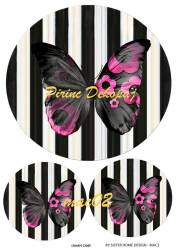 Karolu Kelebek Desenli Pirinç Dekopaj Model : mac02 - Line Art