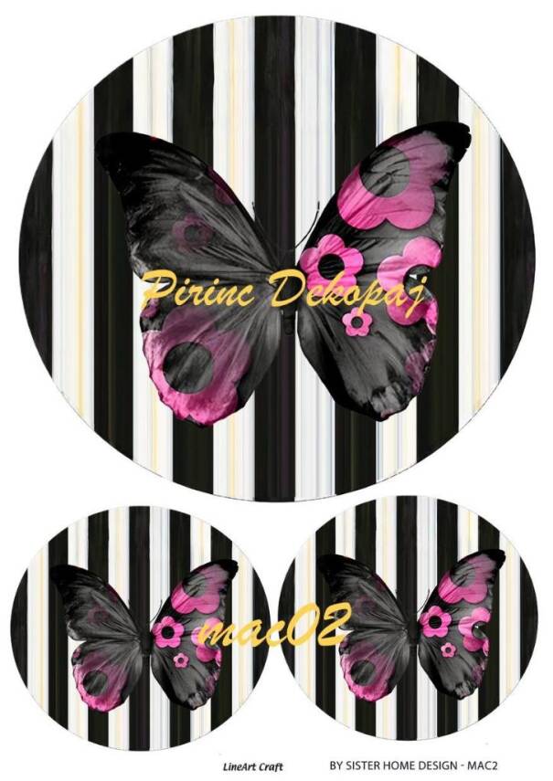 Karolu Kelebek Desenli Pirinç Dekopaj Model : mac02 - 1