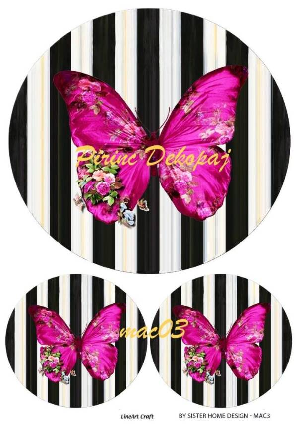 Karolu Kelebek Desenli Pirinç Dekopaj Model : mac03 - 1