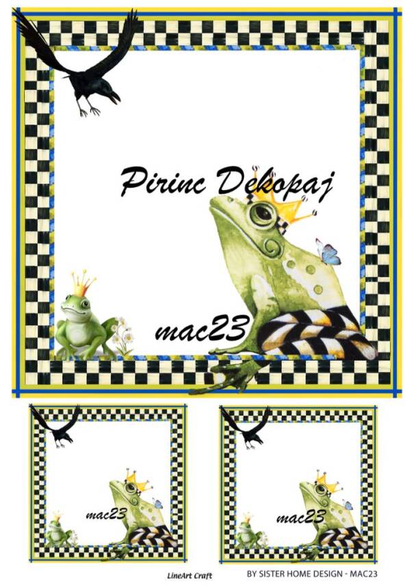 Karolu Kurbağa Desenli Pirinç Dekopaj Model : mac23 - 1