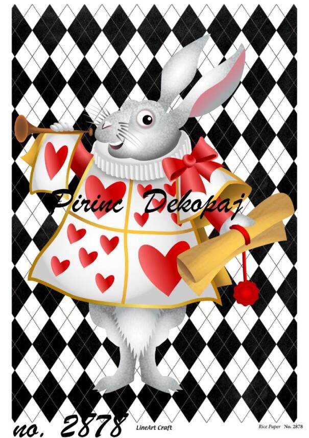 Karolu Tavşan Desenli Pirinç Dekopaj Model : 2878 - 1