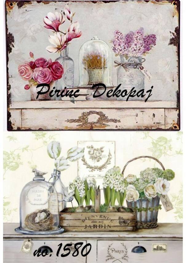 Karolu Vintage Desenli Pirinç Dekopaj Model : 1580 - 1