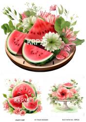 Karpuz Desenli Pirinç Dekopaj Model : KRPZ05 - Line Art