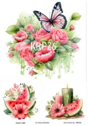 Karpuz Desenli Pirinç Dekopaj Model : KRPZ06 - Line Art