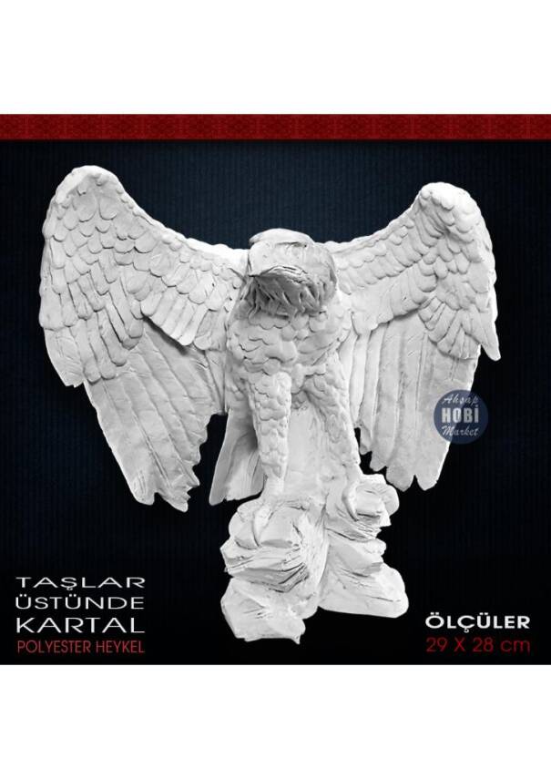 Kartal Biblo Heykeli Taş Üstünde (29x28 cm) Ham Polyester - 1