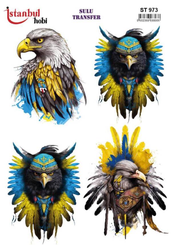 Kartal Desenli Sulu Transfer Kağıdı STI-973 - 1