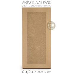 Katmanlı Dar Duvar Pano (38x17 cm) Ham Ahşap - Tual Hobi Craft İst