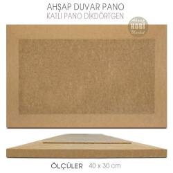Katmanlı Duvar Pano (40x30 cm) Ham Ahşap - Tual Hobi Craft İst