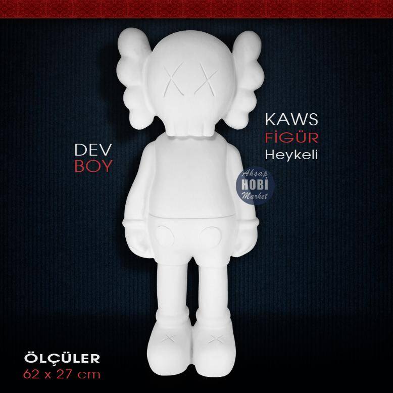 Kaws Figür Heykel Büyük (62x27 cm) Ham Polyester - 1