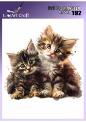 Kedi Desenli Kumaş Transfer Kağıdı LNT-K192 (20x20 cm) - Line Art