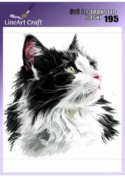 Kedi Desenli Kumaş Transfer Kağıdı LNT-K195 (20x20 cm) - Line Art