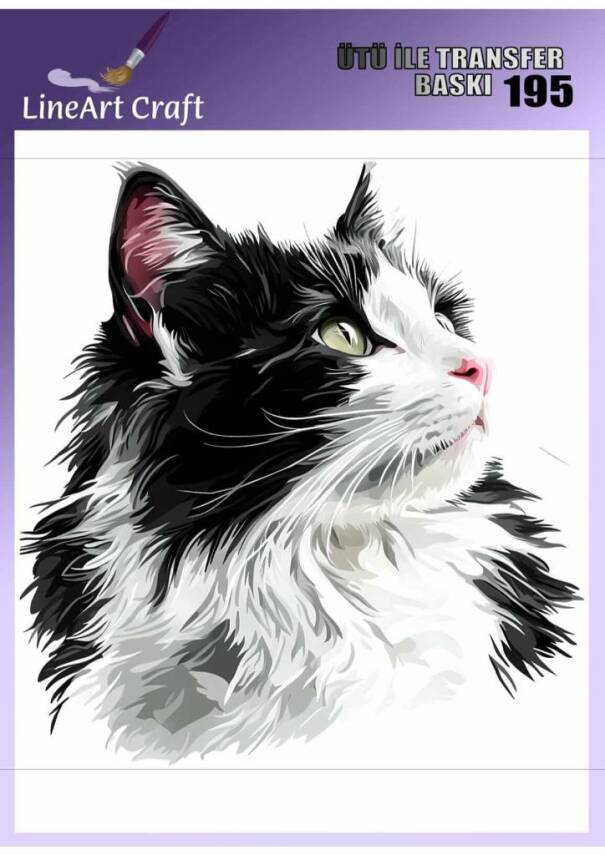 Kedi Desenli Kumaş Transfer Kağıdı LNT-K195 (20x20 cm) - 1