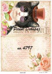 Kedi Desenli Pirinç Dekopaj Model : 4797 - Line Art