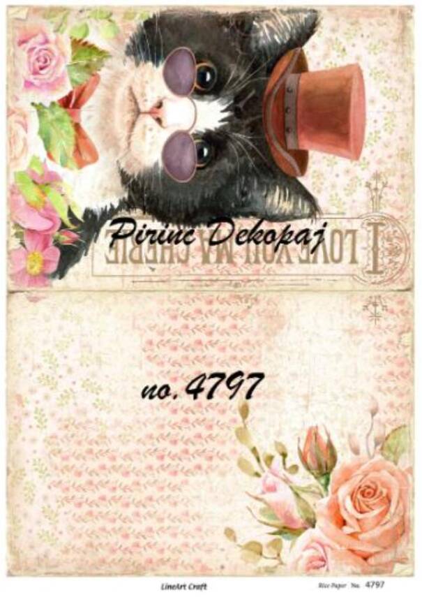 Kedi Desenli Pirinç Dekopaj Model : 4797 - 1