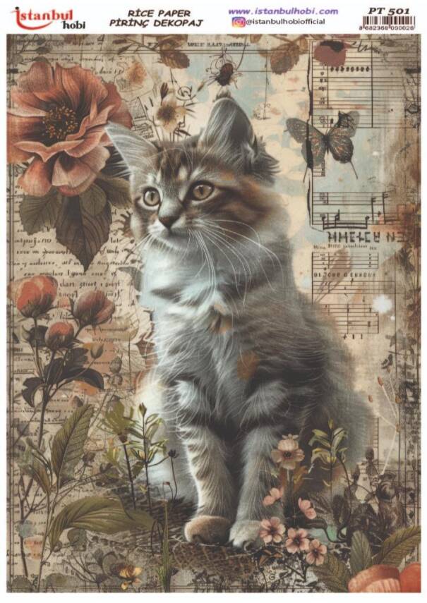Kedi Desenli Pirinç Dekopaj Model : PT 0501 - 1