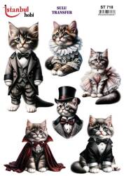Kedi Desenli Sulu Transfer Kağıdı STI-718 - Tual Hobi Craft İst
