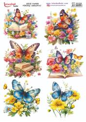 Kelebek Çiçek Desenli Pirinç Dekopaj Model : PT 2039 - Tual Hobi Craft İst