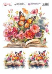 Kelebek Çiçek Desenli Pirinç Dekopaj Model : PT 2048 - Tual Hobi Craft İst