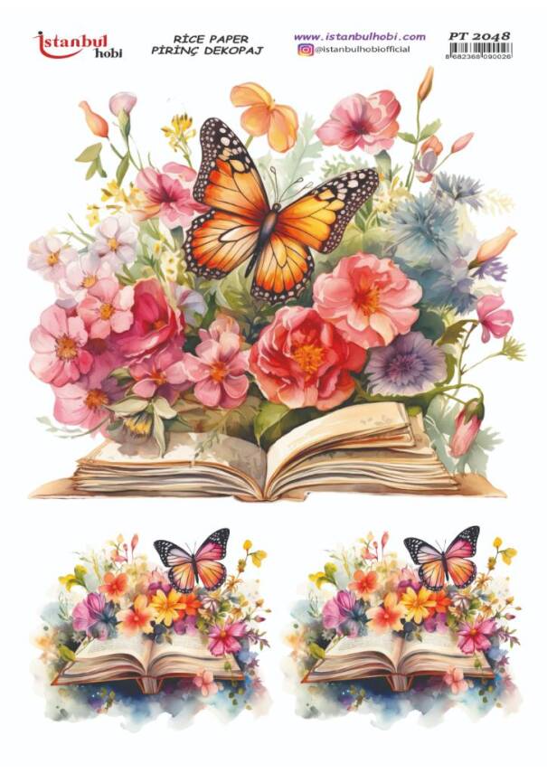 Kelebek Çiçek Desenli Pirinç Dekopaj Model : PT 2048 - 1