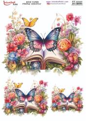 Kelebek Çiçek Desenli Pirinç Dekopaj Model : PT 2050 - Tual Hobi Craft İst