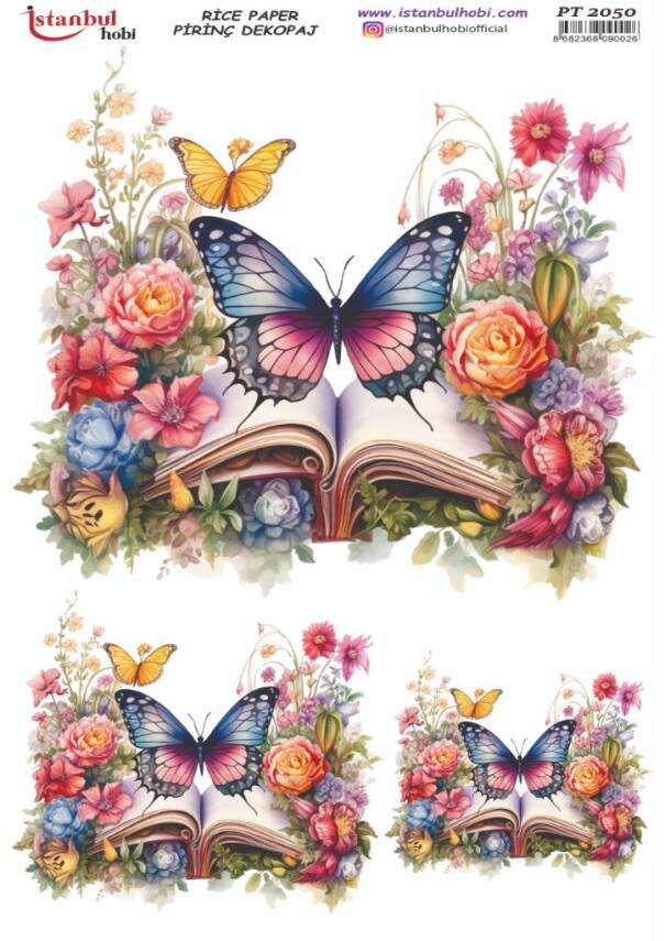 Kelebek Çiçek Desenli Pirinç Dekopaj Model : PT 2050 - 1