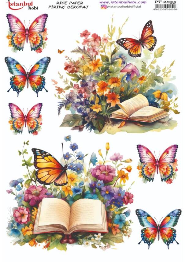 Kelebek Çiçek Desenli Pirinç Dekopaj Model : PT 2055 - 1