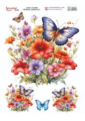 Kelebek Çiçek Desenli Pirinç Dekopaj Model : PT 2057 - Tual Hobi Craft İst