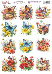 Kelebek Çiçek Desenli Pirinç Dekopaj Model : PT 2062 - Tual Hobi Craft İst