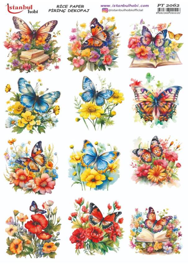 Kelebek Çiçek Desenli Pirinç Dekopaj Model : PT 2062 - 1