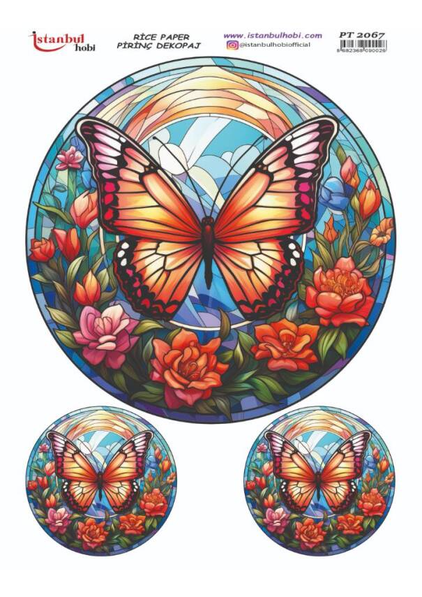 Kelebek Çiçek Desenli Pirinç Dekopaj Model : PT 2067 - 1