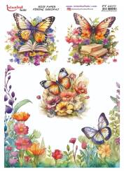 Kelebek Çiçek Desenli Pirinç Dekopaj Model : PT 2077 - Tual Hobi Craft İst
