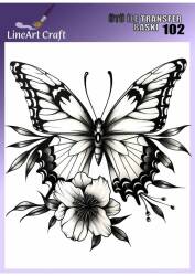 Kelebek Desenli Kumaş Transfer Kağıdı LNT-K102 (20x20 cm) - Line Art