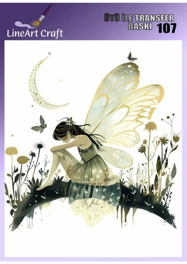 Kelebek Desenli Kumaş Transfer Kağıdı LNT-K107 (20x20 cm) - 1