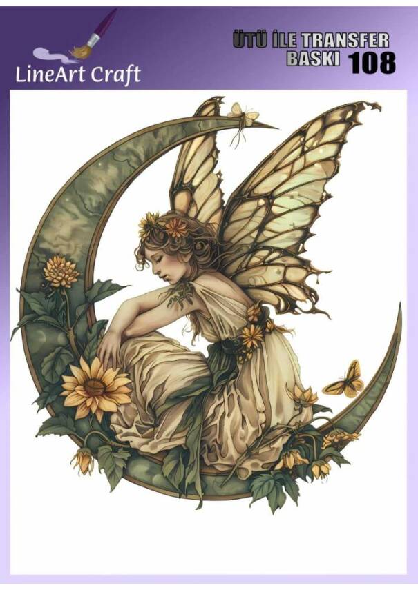 Kelebek Desenli Kumaş Transfer Kağıdı LNT-K108 (20x20 cm) - 1