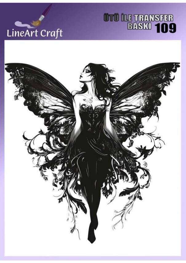 Kelebek Desenli Kumaş Transfer Kağıdı LNT-K109 (20x20 cm) - 1