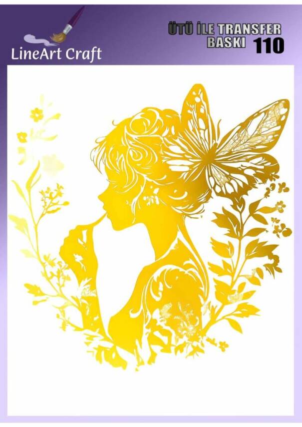Kelebek Desenli Kumaş Transfer Kağıdı LNT-K110 (20x20 cm) - 1