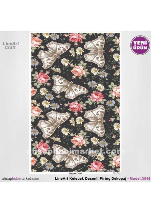 Kelebek Desenli Pirinç Dekopaj Model : 3048 - 1