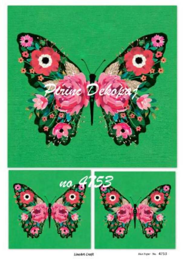 Kelebek Desenli Pirinç Dekopaj Model : 4753 - 1