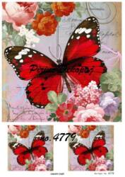 Kelebek Desenli Pirinç Dekopaj Model : 4779 - Line Art