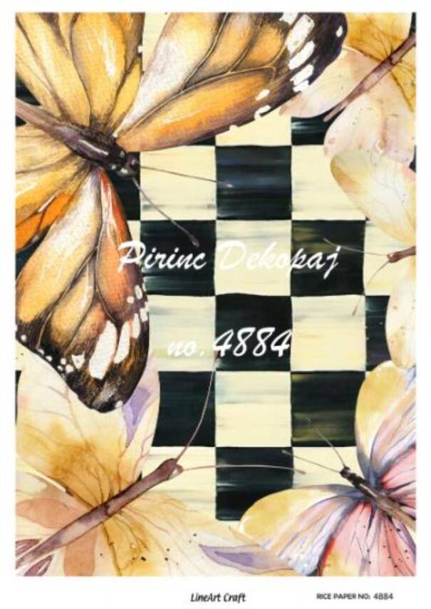 Kelebek Desenli Pirinç Dekopaj Model : 4884 - 1