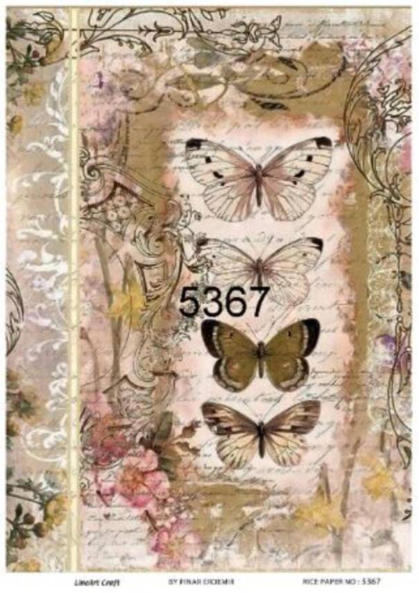 Kelebek Desenli Pirinç Dekopaj Model : 5367 - 1