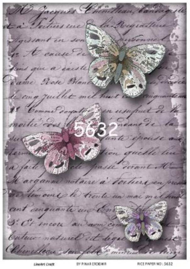 Kelebek Desenli Pirinç Dekopaj Model : 5632 - 1