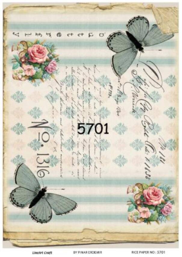 Kelebek Desenli Pirinç Dekopaj Model : 5701 - 1