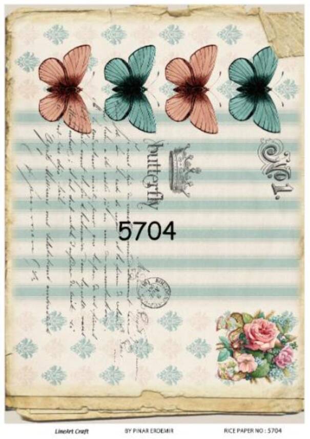 Kelebek Desenli Pirinç Dekopaj Model : 5704 - 1