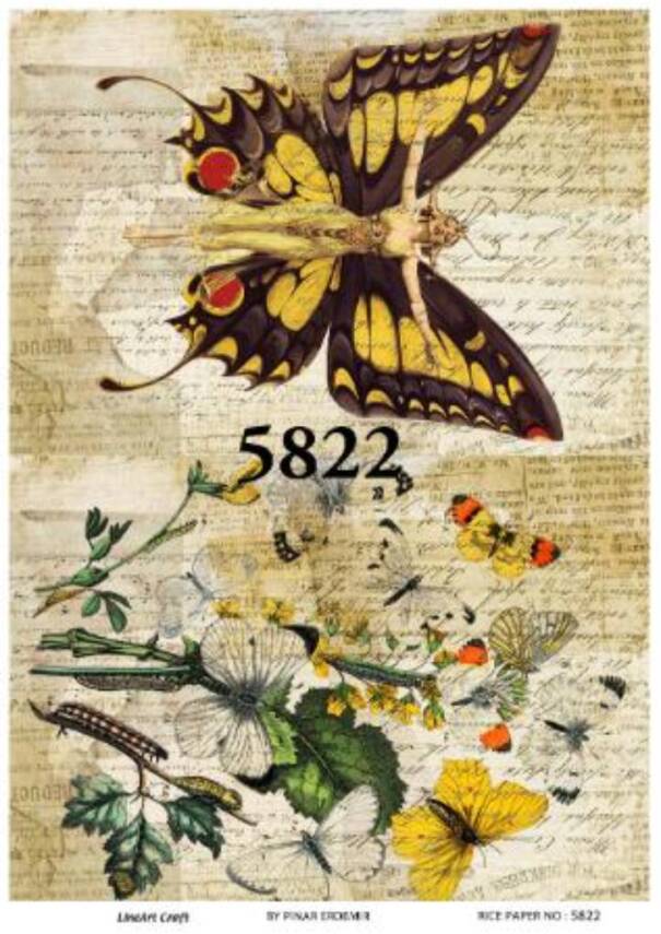 Kelebek Desenli Pirinç Dekopaj Model : 5822 - 1
